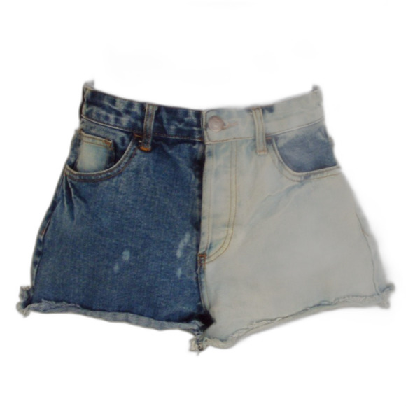 FOREVER 21 Shorts, 28, Cutoffs Color Block, Bleach - Picture 1 of 8
